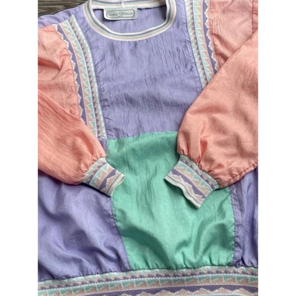 Vintage Saint Germain Women’s Sz Small Jacket Track Light 70s 80s Color